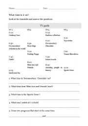 English Worksheet: What time is it on?