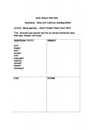 English worksheet: Finding out personal/factual information