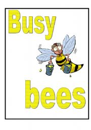 English Worksheet: Busy Bees-display