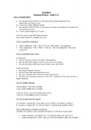 English Worksheet: Transitions 2 - summary