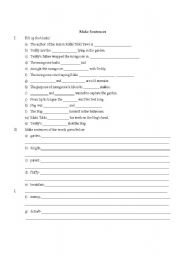 English Worksheet: MAke Sentences