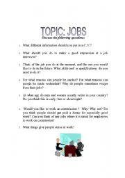 English Worksheet: Disscussing job situations