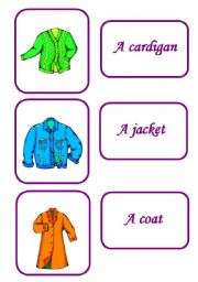 English Worksheet: clothes memory game 2/ 12