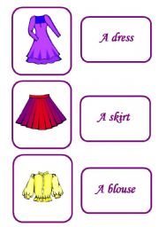 English Worksheet: clothes memory game 3/ 12