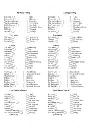 English worksheet: My happy endind song activity