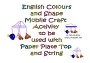 Make a Colour and Shape Mobile - Craft Activity for Young Learners (3 Pages)