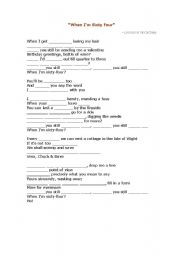 English Worksheet: The Beatles When Im sixty-four lyrics to complete