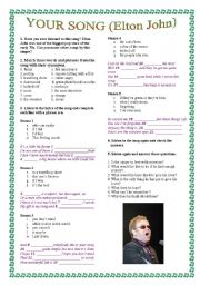 English worksheets: Elton John - Sacrifice
