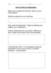 English worksheet: How to write an explanation