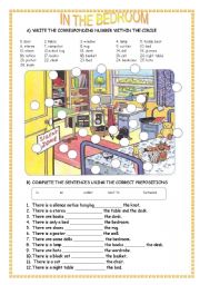 English Worksheet: IN THE BEDROOM