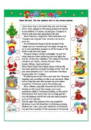 English Worksheet: Christmas I part