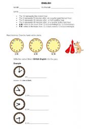 English Worksheet: HOURS