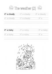 English Worksheet: Handwriting: The weather (2)