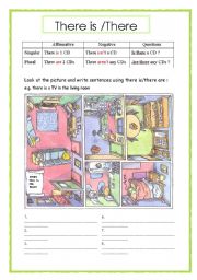 English Worksheet: there is /there are