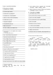 English worksheet: starter activities