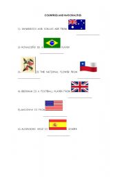English worksheet: countries ans nationalities