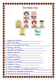 English Worksheet: The family tree