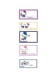 English Worksheet: Motival stickers with Hello Kitty