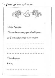 English Worksheet: leter to Santa