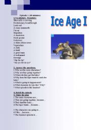 English Worksheet: Ice Age (episodes 1-2)