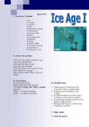 English Worksheet: Ice Age (episodes 3-5)