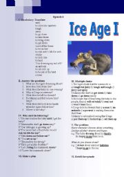 English Worksheet: Ice Age  (episodes 6-7)