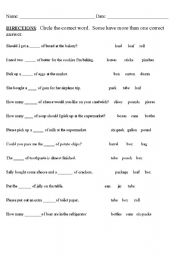 English worksheet: fill in the blank