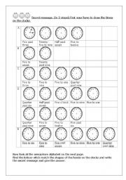 English Worksheet: Clock  -telling time part 3 (of 4) - different levels