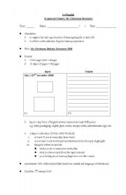 English worksheet: Project idea for Christmas holiday