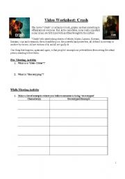 English Worksheet: Crash Video Worksheet 1