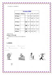 English worksheet: months and seasons