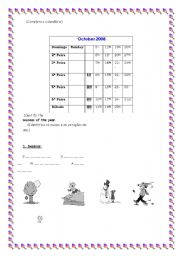 English Worksheet: months and seasons