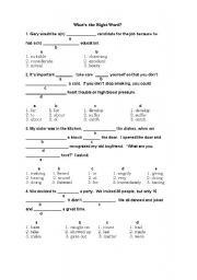 English worksheet: Whats the Right Word?