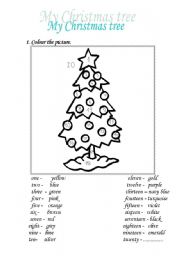 English Worksheet: My Christmas tree
