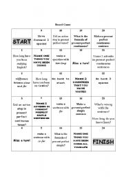 English worksheet: B oard Game