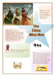 English Worksheet: The Three Wise Men : the Story (1/3) (the other ws is about the celebration)