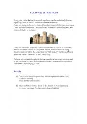 English worksheet: Cultural Attractions
