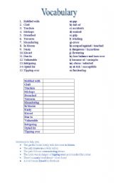 English worksheet: Vocabulary Travels Advanced