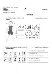 English worksheet: test IV elementary