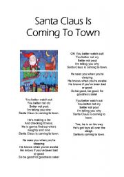 santa Claus is coming to town lyrics