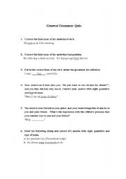 English worksheet: General Grammar Quiz