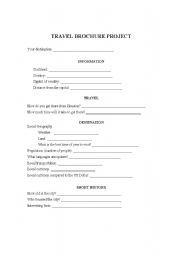 English Worksheet: Travel Brochure Project