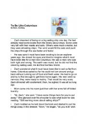 Christopher Columbus and the discovery of America - ESL worksheet by