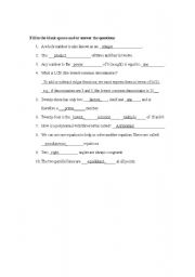 English worksheet: Math vocabulary