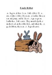 English worksheet: Family Rabbit