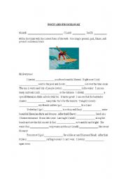 English Worksheet: Postcard from Hawaii - 