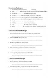 English Worksheet: participle