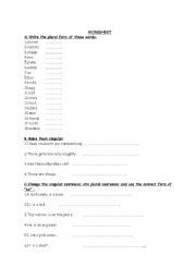 English Worksheet: Singular and Plural