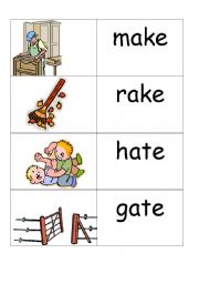 word /picture cards containing a-e part 2 phonics