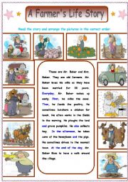 English Worksheet: A Picture Story  : A Farmers Story
